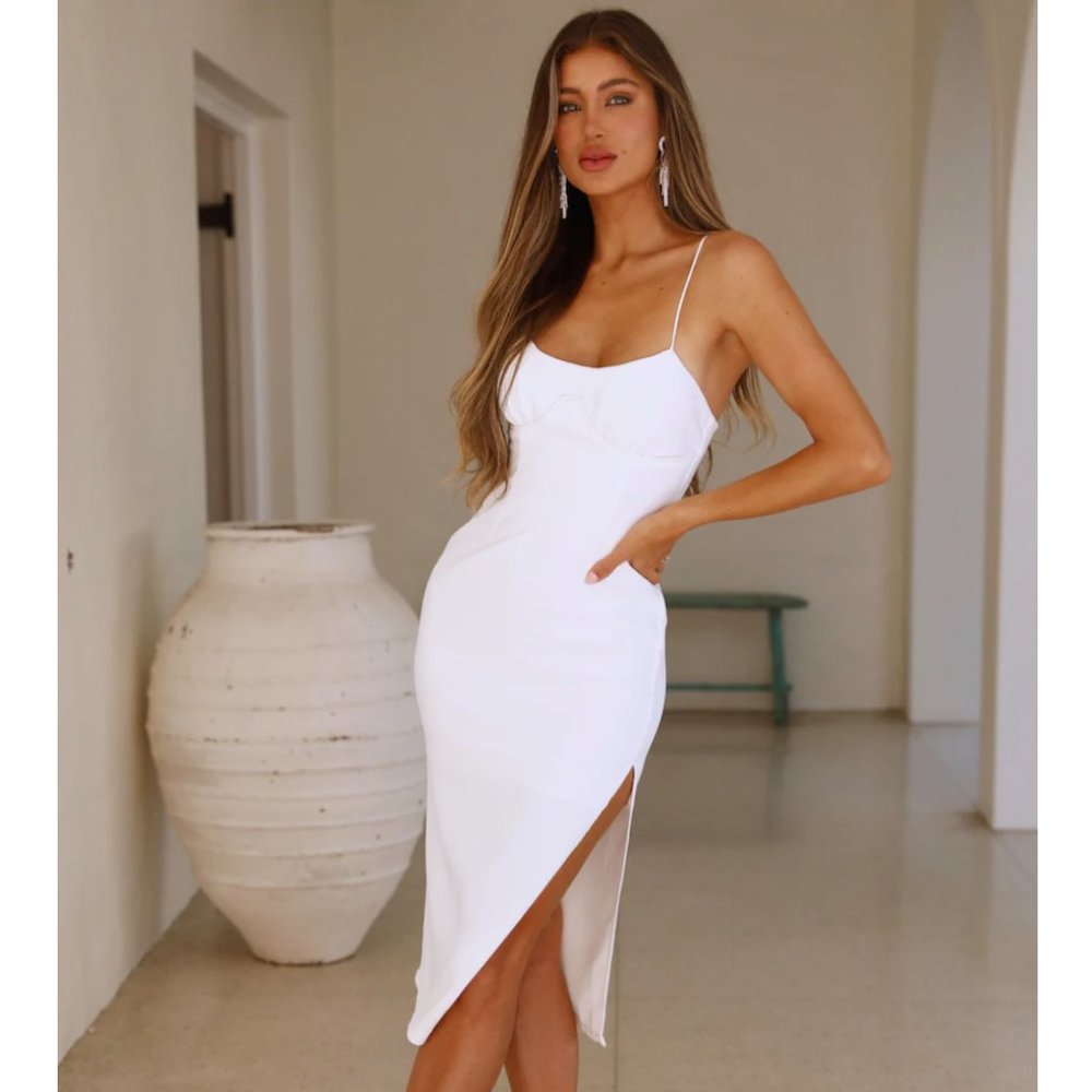 NWT White Midi